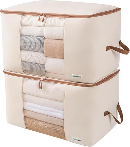 Canvas Comforter Storage Bags 2 Pack Folding Organizer bag by ChaosCleared