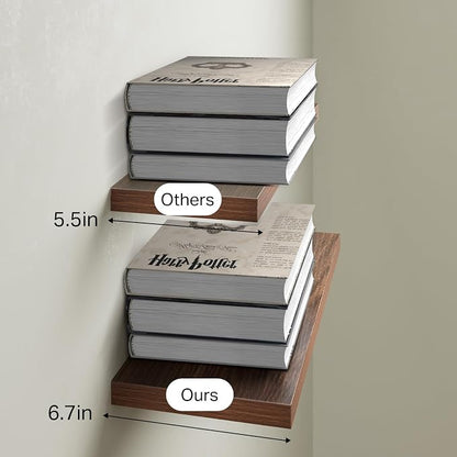 BAYKA Floating Shelves for Wall, Wall Mounted Rustic Wood Shelves for Bathroom - Image 6