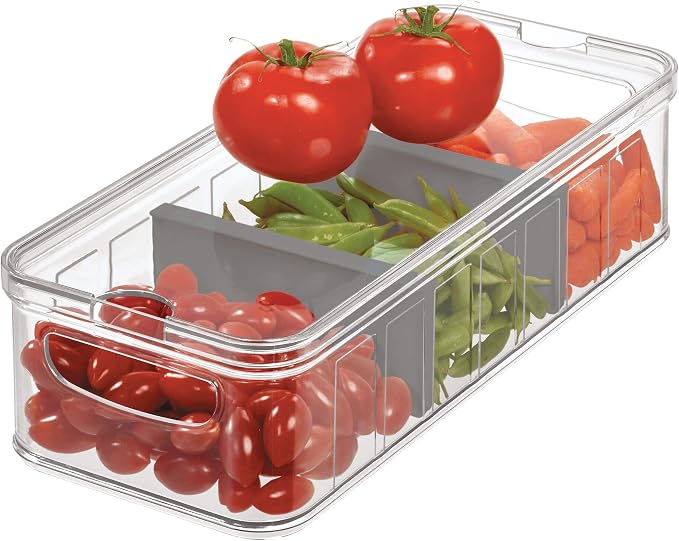 iDesign Recycled Plastic Crisp Large Divided Fruit and Vegetable Storage by iDesign
