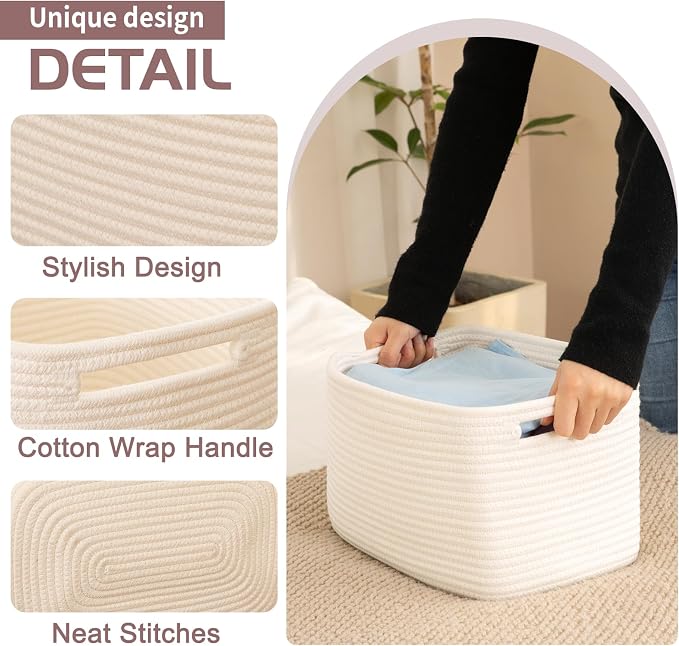 OIAHOMY 4 Pack Storage Baskets for Organizing, Cube Storage Bins for Shelves - Image 2