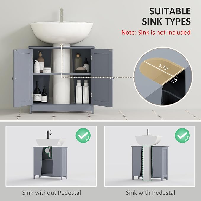 HOMCOM Under Sink Bathroom Cabinet - Image 4