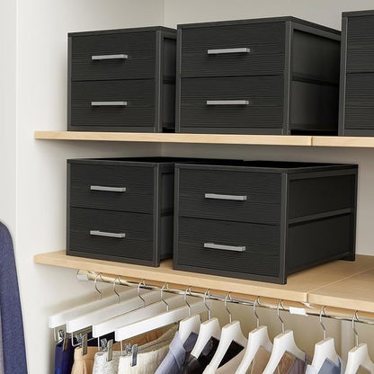 BOLUO Stackable Storage Drawers Narrow Closet Organizers and Storage Fabric - Image 8