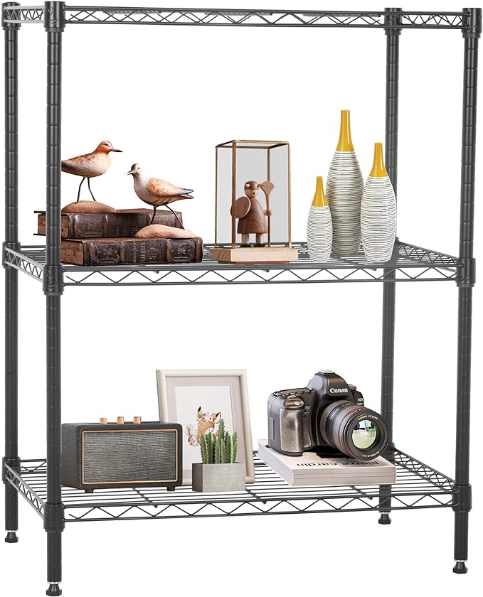 FDW Wire Shelving Units Adjustable Metal Storage Rack 23D x 13W x 30H 3 Tier by FDW