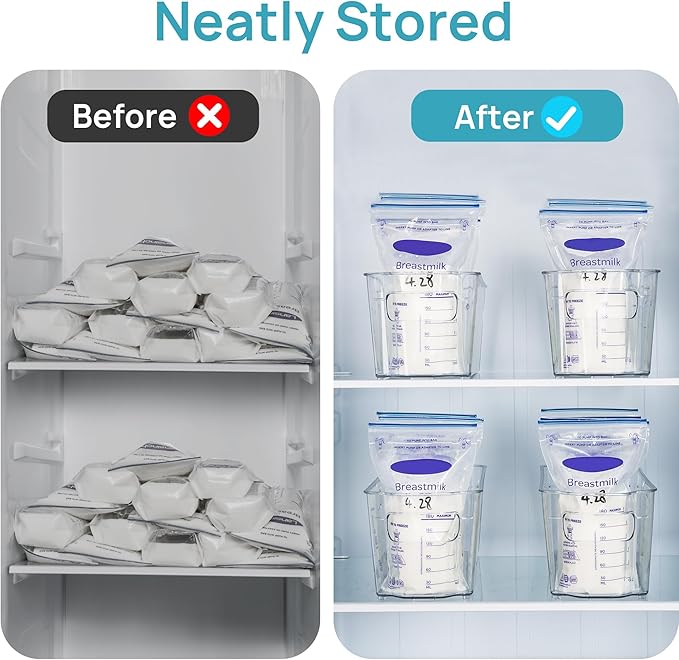 Vtopmart Breastmilk Storage Container 4PCS Set, Plastic Storage Bins - Image 3