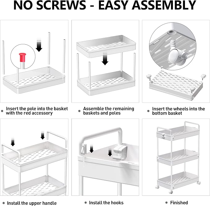 SOLEJAZZ 3 Tier Rolling Storage Cart - Image 7