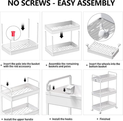 SOLEJAZZ 3 Tier Rolling Storage Cart - Image 7