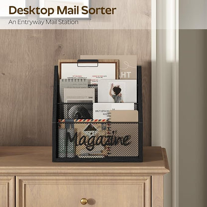 Magazine Holder, Wood Magazine Rack Floor, Mail Organizer Countertop, Magazine - Image 3