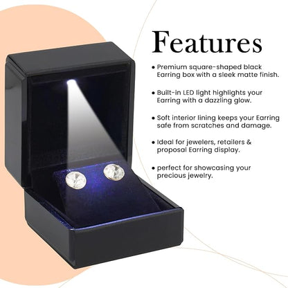 Novel Box Square Shaped Black Earring Box - Image 3