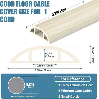 Floor Cord Covers for Wires 3.3FT Cable Hider Wire Cover Self Adhesive Cord - Image 2