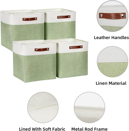 HNZIGE Collapsible Fabric Storage Cubes 13x13x13 Set of 4 Decorative Storage - Image 5