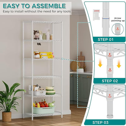 SINGAYE Shelf Wire Shelving Adjustable Storage Shelves Rack Standing Units - Image 5