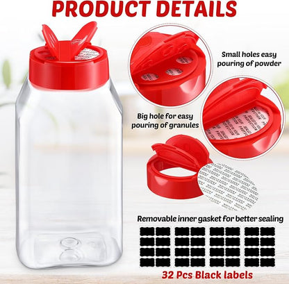 Mifoci 28 Pack 16 oz Plastic Spice Jars - Image 3