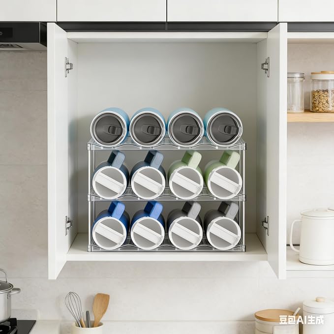 Yieach Stackable Water Bottle Organizer - Image 2