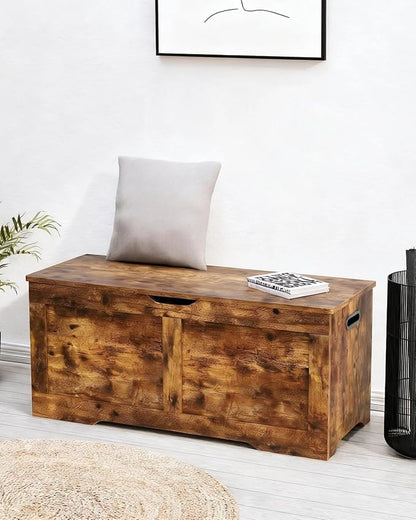 Timberer 39.4" Wooden Storage Chest, Extra Large Storage Trunk | Storage Bench - Image 4
