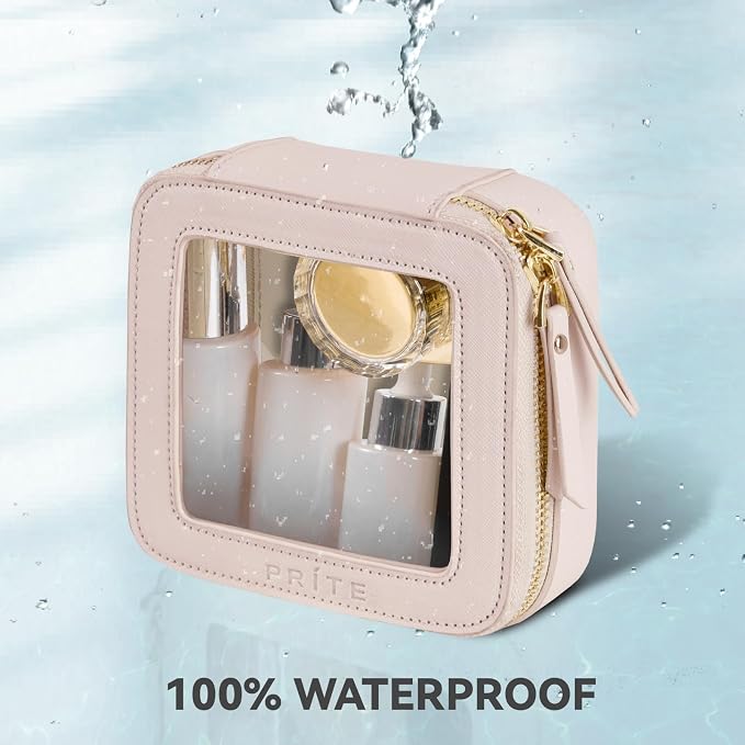 Prite Small Makeup Bag for Women Portable Clear Makeup Bag Cute Mini Waterproof - Image 5