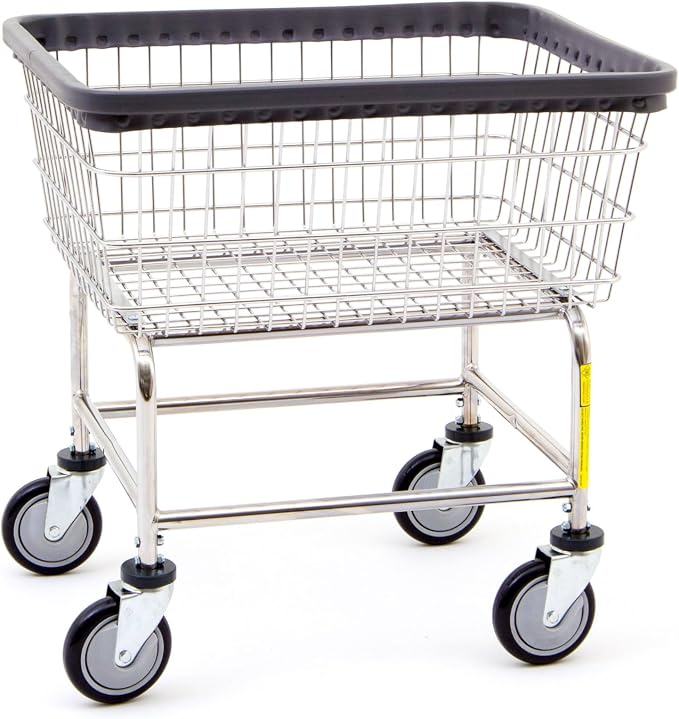 R&B Wire® 100E Heavy Duty Wire Laundry Cart | 2.5 Bushel | Steel Frame by RBWire%C2%AE