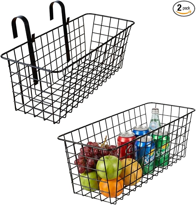 2 Pack Metal Hanging Bedside Basket by Ymeibe