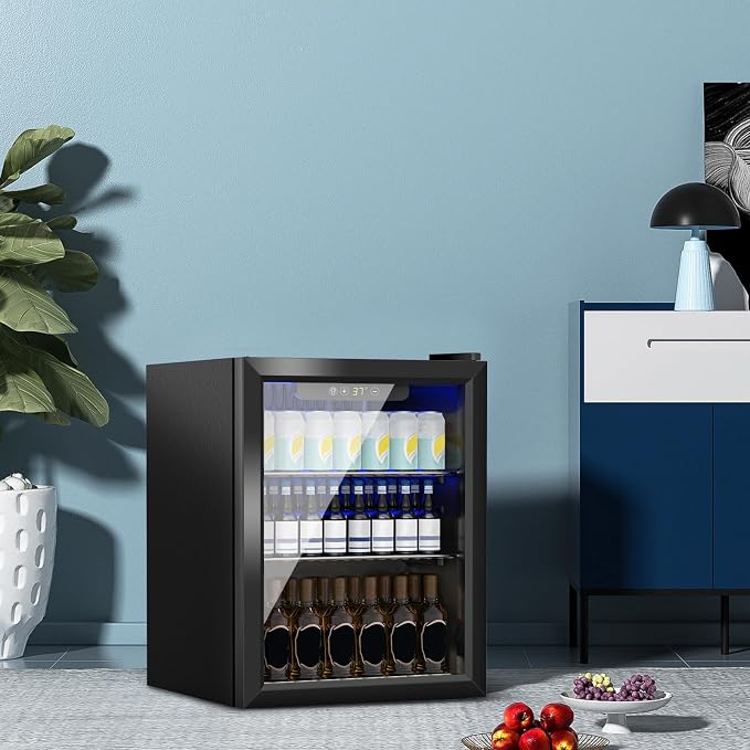 1.6 Cu.Ft Mini Fridge for 70 Cans, Small Beverage Refrigerator - Image 6