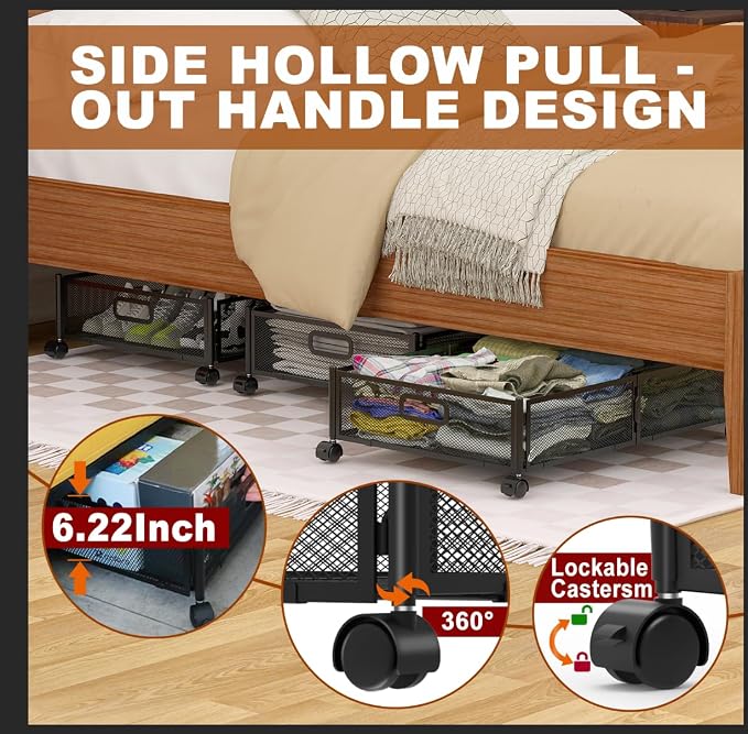 Under Bed Storage Containers, 2 Pack Foldable Underbed Storage Containers - Image 3