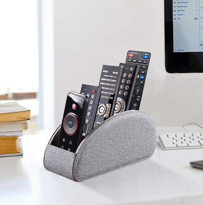 TV Remote Control Holder with 5 Compartments, Pu Leather Remote Caddy/Box/Tray - Image 5