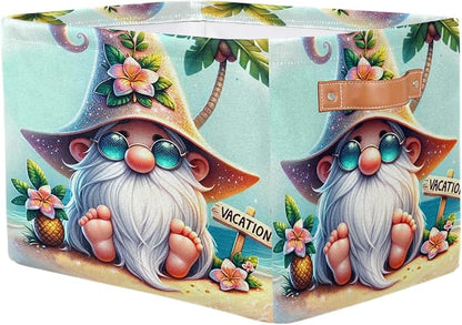 Pardick Summer Gnome Cute Basket Storage Bins Large Fabric Toys Storage Cube Box - Image 2
