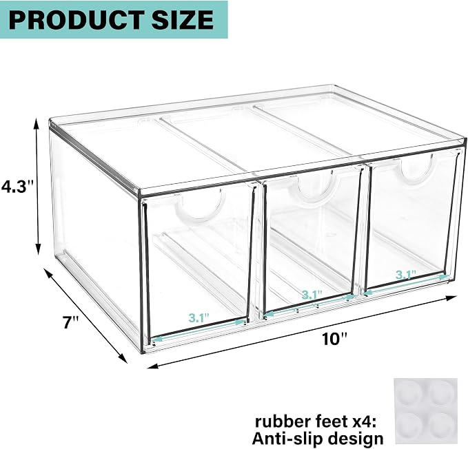 Prsildan Acrylic Makeup Organizer Stackable Storage Drawers - Image 3