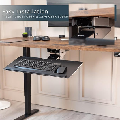 VIVO Adjustable Computer Keyboard and Mouse Platform Tray Deluxe Smooth Rolling - Image 7