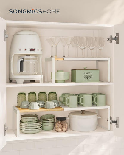 SONGMICS HOME Spice Racks, Expandable Cupboard Shelf Orgnizers, Kitchen Counter - Image 2
