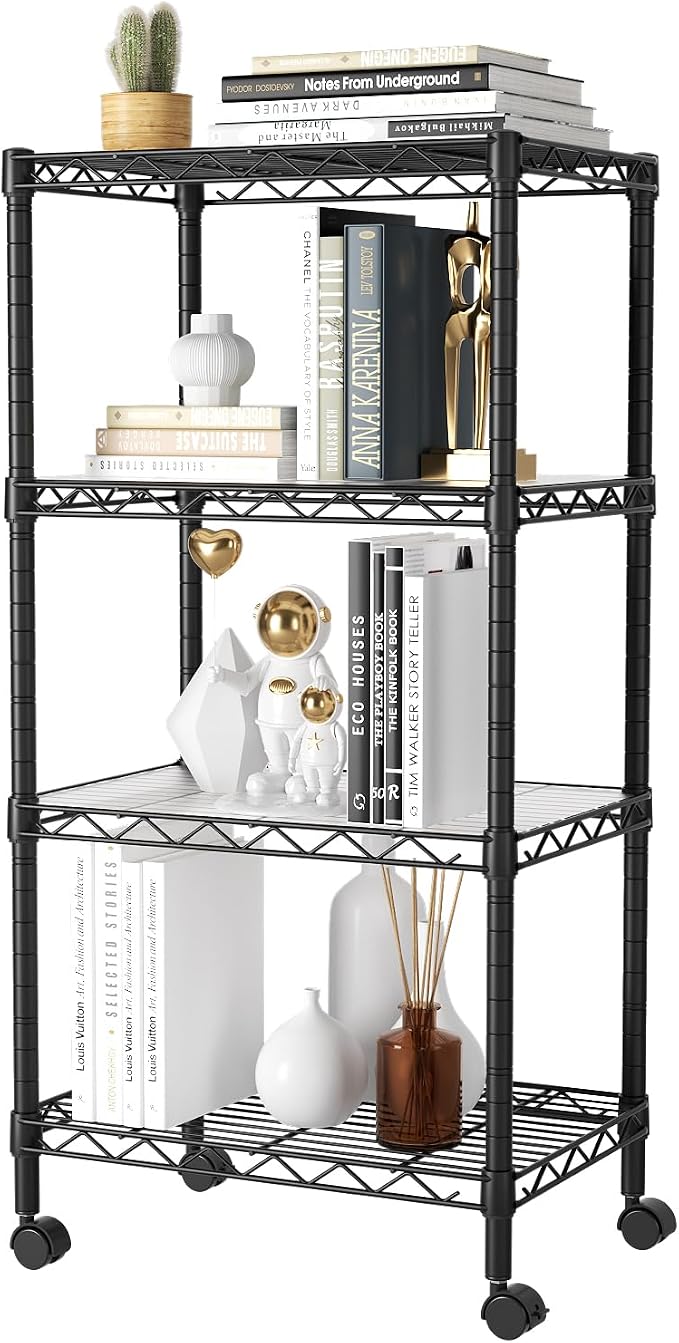 SINGAYE 4 Small Shelves Storage Shelf Wire Shelving Unit Metal Shelf Adjustable - Image 7