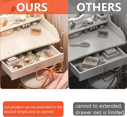 REBECAT 8 Pcs Expandable Clear Drawer Organizers, Adjustable Drawer Organizer - Image 7