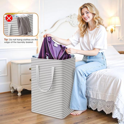 3 Pack Laundry Basket 75L Each, Waterproof & Freestanding Large Laundry Hamper - Image 4