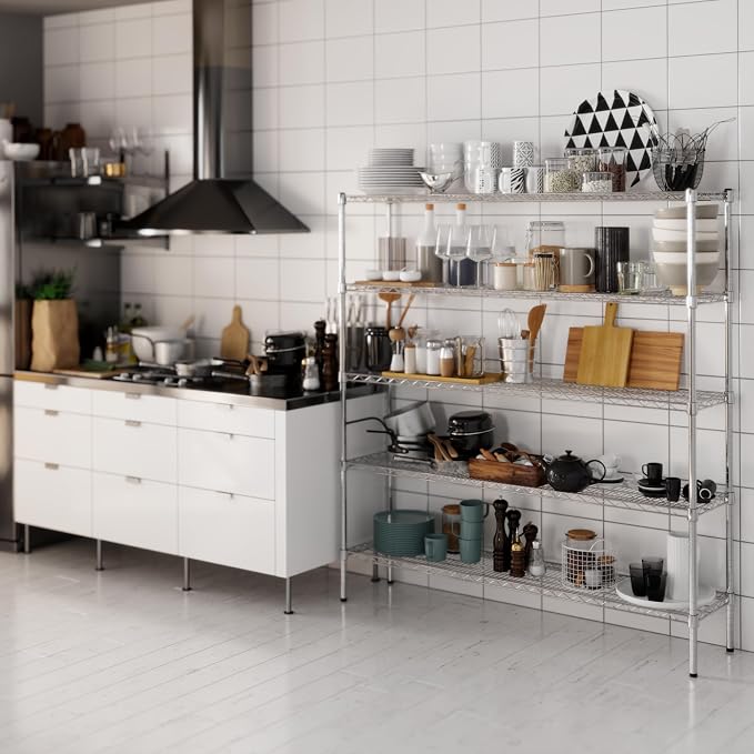 14" Deep x 60" Wide x 64" Height Wire Shelving Kit | 5-Tier | NSF Commercial - Image 2