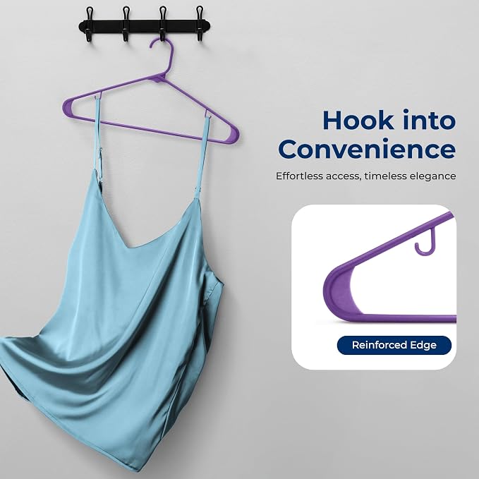 SereneLife 50 Pack Plastic Hangers, Space-Saving Closet Organizers, Durable and - Image 6