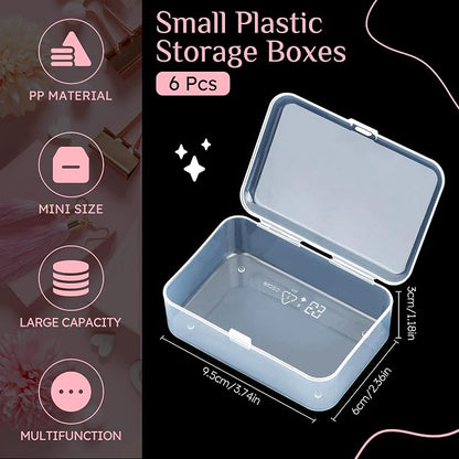 6 Packs Small Plastic Storage Containers, Bobby Pin Holder - Image 2