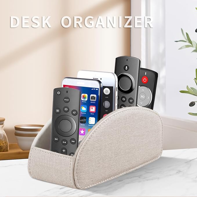 Remote Control Holder PU Leather TV Remote Caddy - Image 3