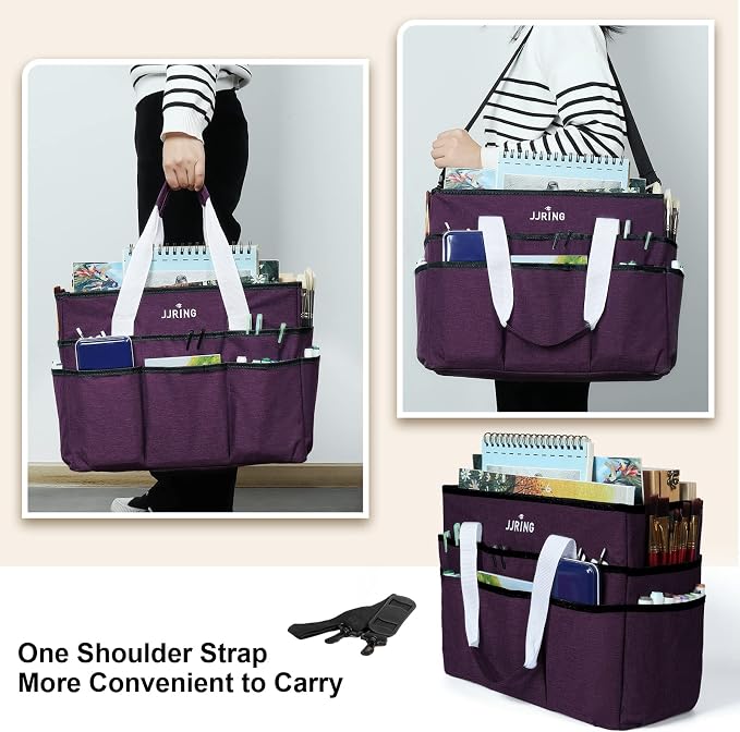 JJRING Craft Organizer Tote Bag, Large Art Storage Caddy - Image 6