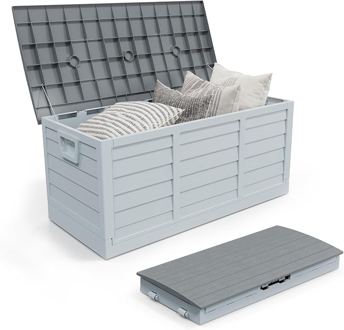Foldable 75 Gallon Outdoor Storage Box, Plastic Storage Containers by Unknown