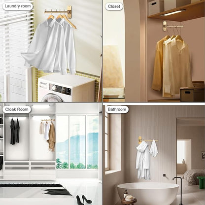 Sumnacon Clothes Rack, Wall Mounted Clothes Hanging Organizer, Drying Rack - Image 7