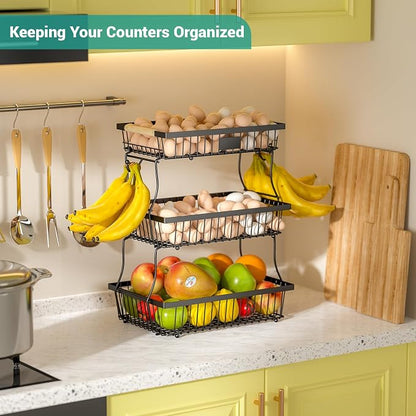 3 Tier Fruit Basket for Kitchen Counter - Image 3