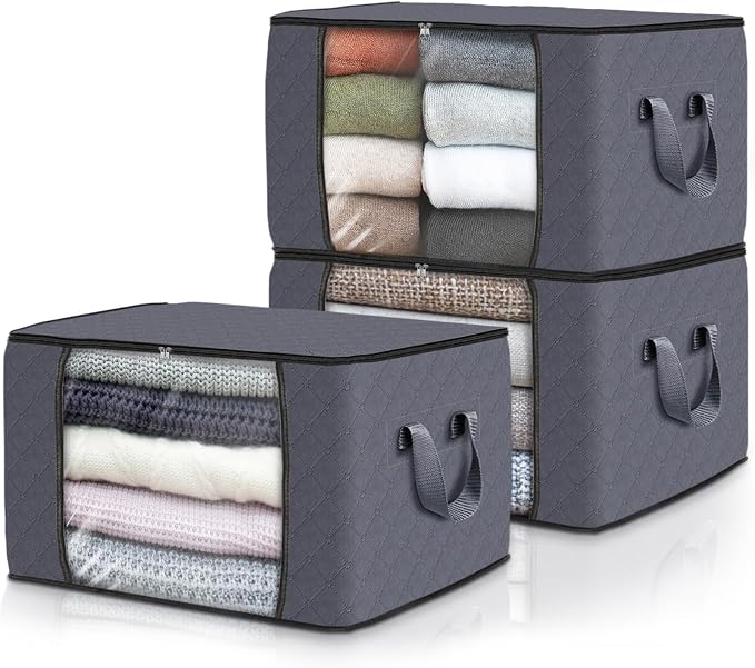 Fab totes Storage Bags, Clothes Blanket Storage Bins Foldable Closet Organizers by Fabtotes