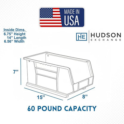 15" x 8" x 7" Plastic Stackable Storage Bin - Image 3
