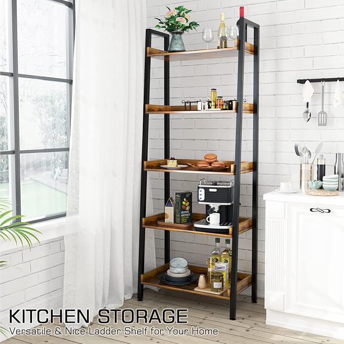 ASTARTH Ladder Shelf-5 Tier Bookshelves w/Open Shelf - Image 3