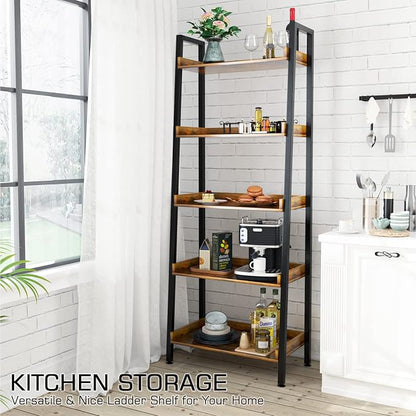 ASTARTH Ladder Shelf-5 Tier Bookshelves w/Open Shelf - Image 3