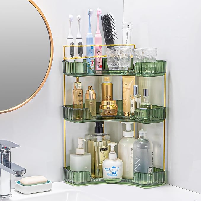 Upgraded 3-Tier Corner Bathroom Countertop Organizer – Spacious Storage - Image 2