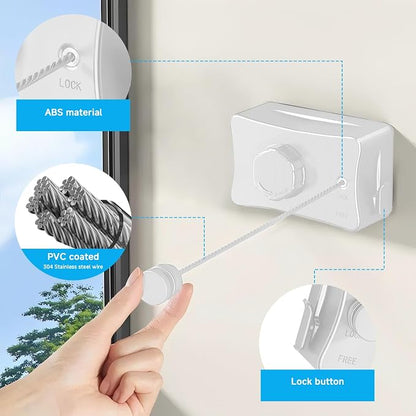 Retractable Outdoor Clothes Line, Heavy Duty Clothes Drying Laundry Line Wall - Image 4