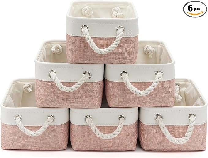 11.8x7.9x5.2 Inch Fabric Small Storage Bins by VQRTEXAStorageBasket