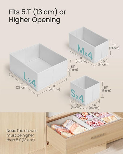 SONGMICS Drawer Organizer, Dresser Drawer Organizers, Foldable Fabric Storage - Image 4