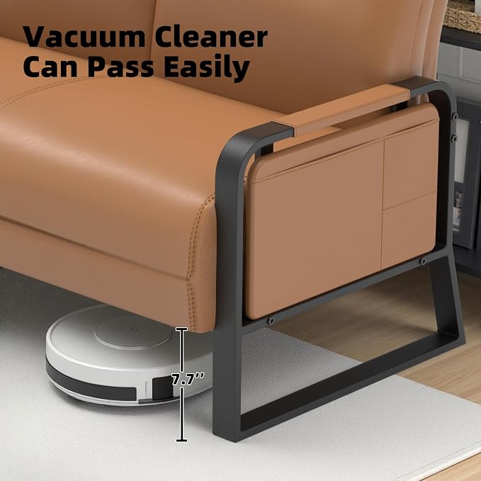 Faux Leather Loveseat, Upholstered Loveseat - Image 6