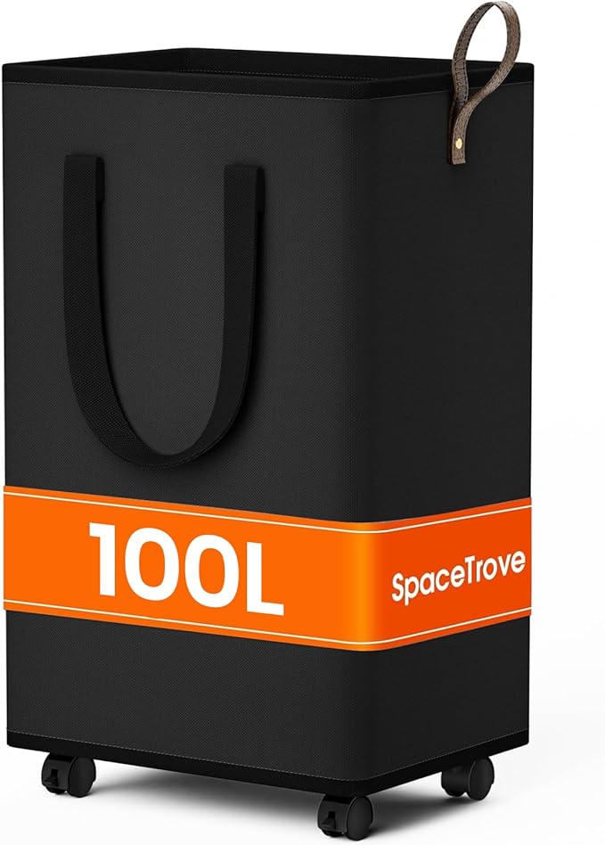 SpaceTrove Laundry Basket with Wheels, Collapsible Laundry Baskets, Laundry by Unknown