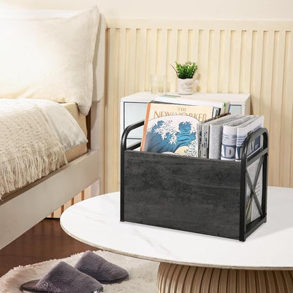 YINMIT Magazine Holder, Magazine Rack Floor, Magazine Storage Basket, Folder - Image 7